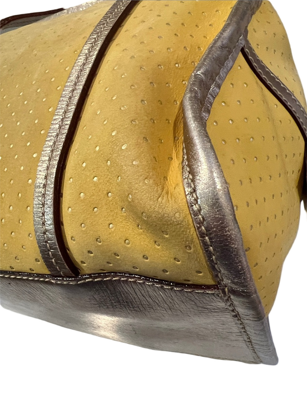 kate spade Yellow Perforated Tote with Metallic Trim - Picture 13 of 17